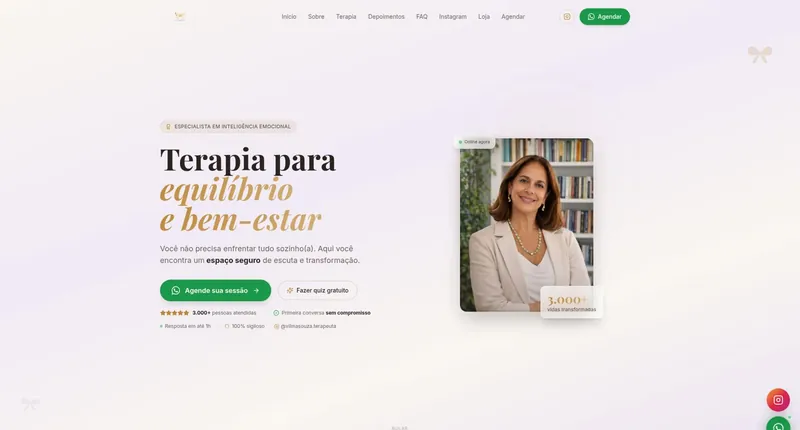 Captura de tela do projeto Vilma Souza · Terapeuta