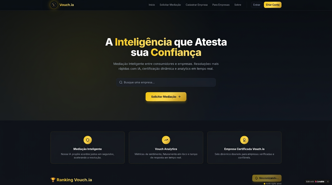 Captura de tela do projeto Vouch.ia